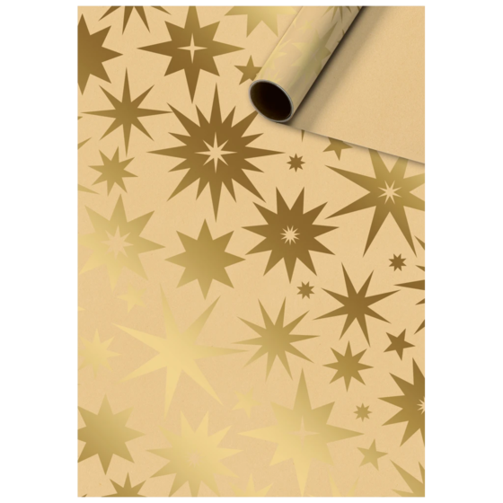 Geschenkpapier „Helly“ | 70 cm × 2 m, 80 g/m², braun/gold