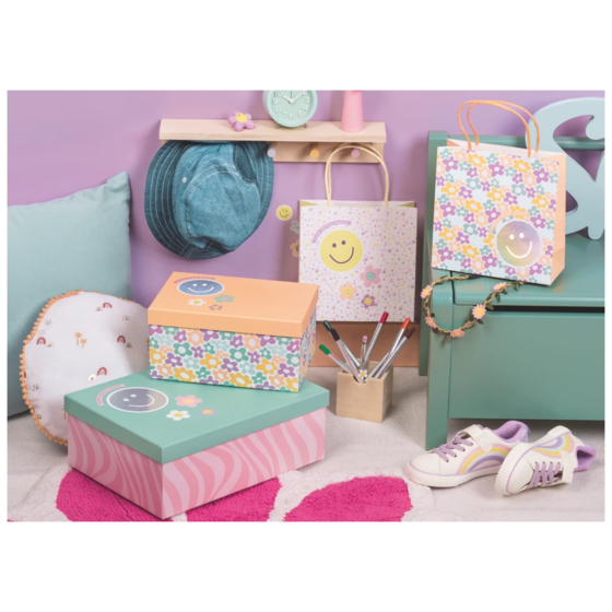 Geschenktaschen-Set „Nea“ | 20×20×8 cm, 200 g/m², mehrfarbig, pastell
