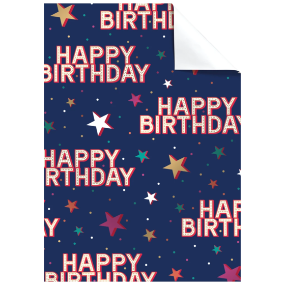 Geschenkpapier-Bogen „Starlett“ | 100×70 cm, 76 g/m², dunkelblau