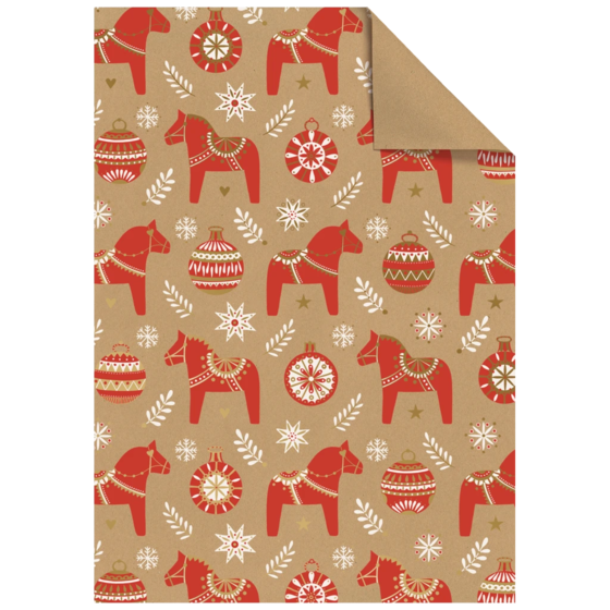 Geschenkpapier-Bogen „Dala“ | 50×70 cm, 70 g/m², braun/hellbraun