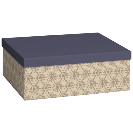 Geschenkbox „Isobel“ | 24×12×33 cm, 160 g/m², dunkelblau/hellbraun