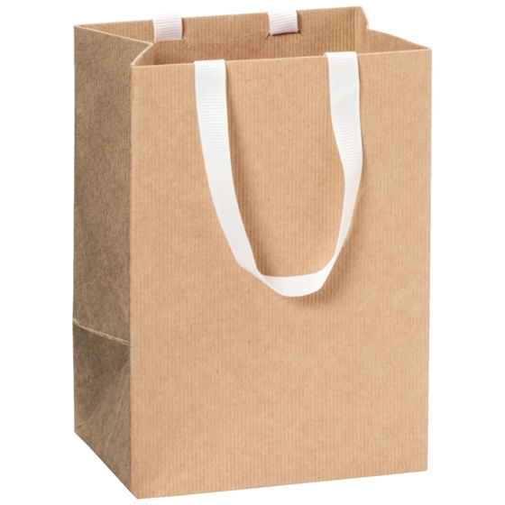Geschenktasche One Colour | 10×14×8 cm, 250 g/m², hellbraun