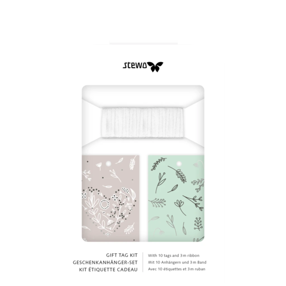Geschenkanhänger-Set „Eldana“ | beige/mintgrün