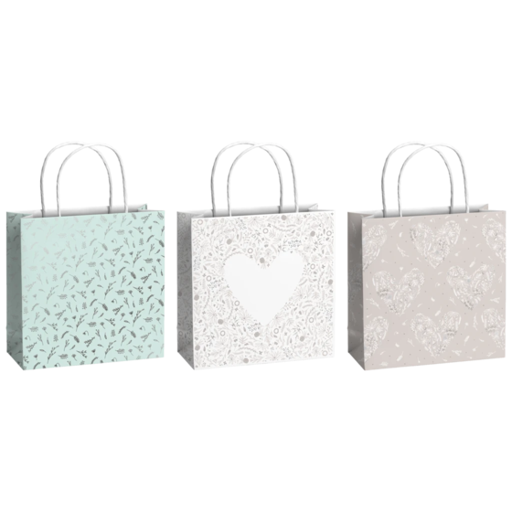 Geschenktaschen-Set „Eldana“ | 20×20×8 cm, 200 g/m², 3 Stück