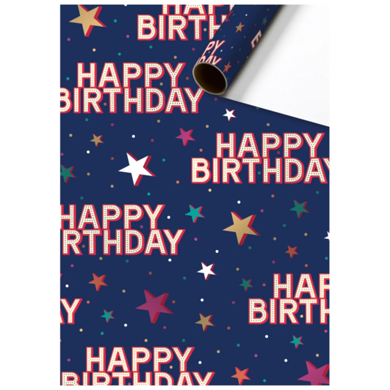 Geschenkpapier „Starlett“ | 70 cm × 1,5 m, 76 g/m², dunkelblau