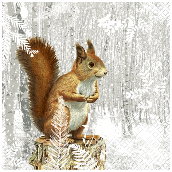 Servietten | 33×33 cm, braun/grau, 20 Stück
