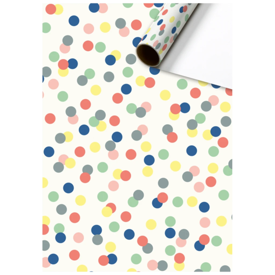 Geschenkpapier „Harlie“ | 70 cm × 1,5 m, 80 g/m², weiß/bunt