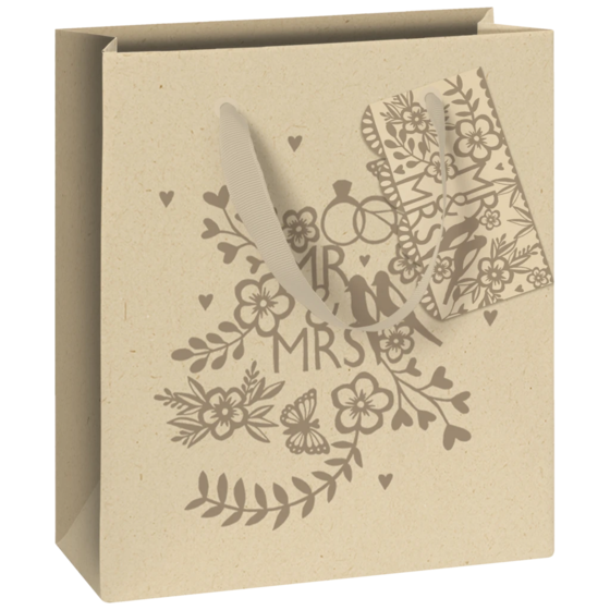 Geschenktasche „Anouk“ | 18×21×8 cm, 250 g/m², hellbraun