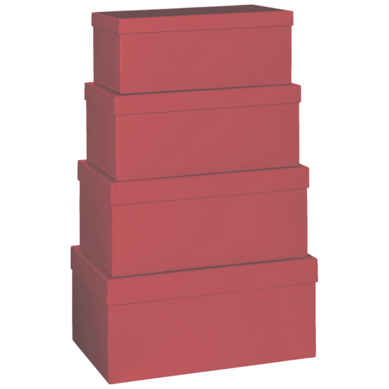 Geschenkboxen-Set One Colour | dunkelrot, 4 Größen