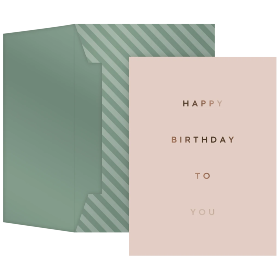 Carte de vœux « Stribe » avec enveloppe assortie | vieux rose/sauge