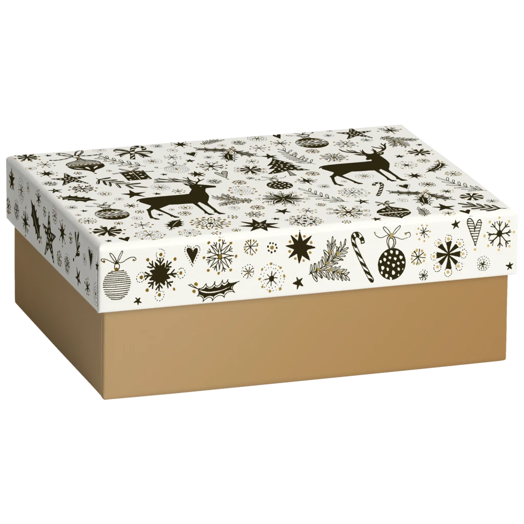 Geschenkbox „Cedric“ | 16,5×6×12 cm, weiß/gold