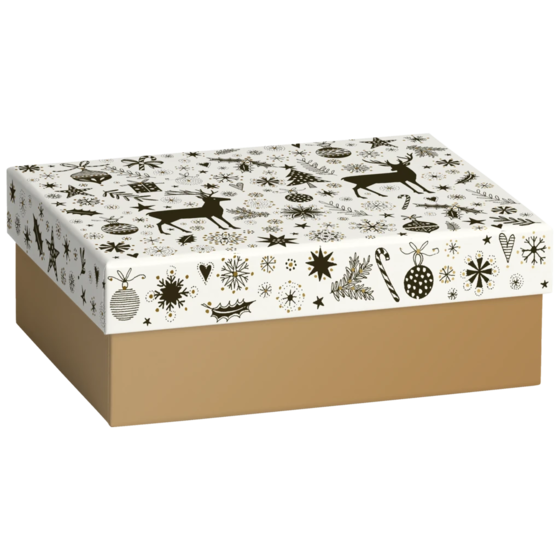 Geschenkbox „Cedric“ | 16,5×6×12 cm, weiß/gold