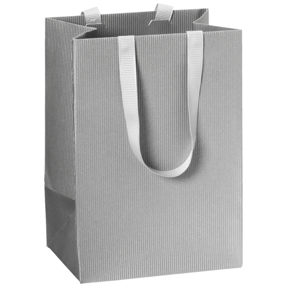 Geschenktasche One Colour | 10×14×8 cm, 250 g/m², silber