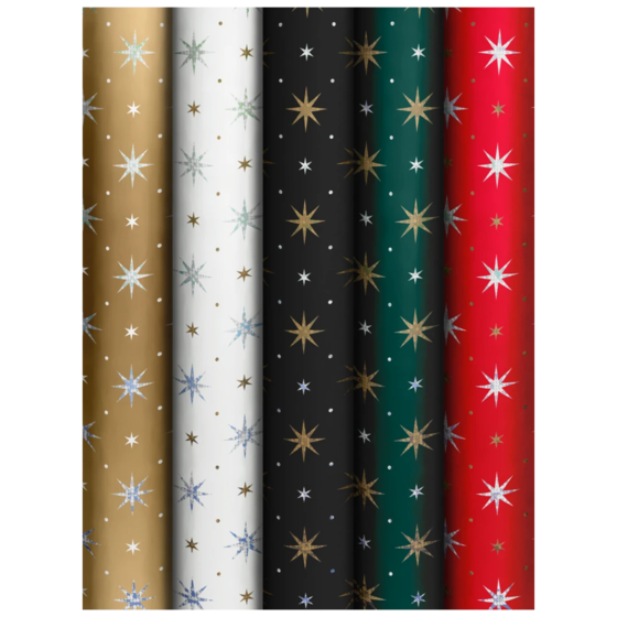 Geschenkpapier „Glittering Stars“ | sortiert