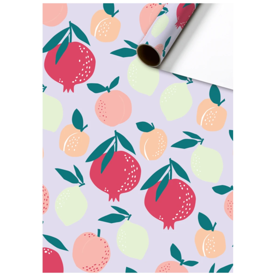 Geschenkpapier „Frutti“ | 70 cm × 2 m, 70 g/m², lila/mehrfarbig, pastell