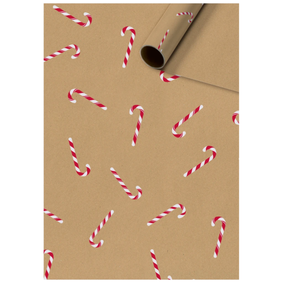 Geschenkpapier „Candy Cane“ | 70 cm × 2 m, 80 g/m², braun