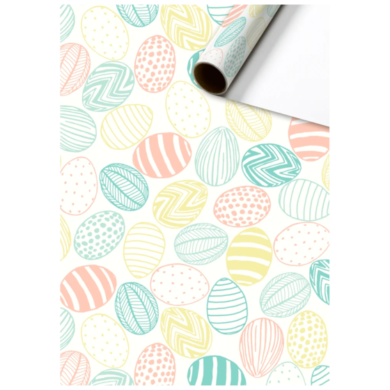 Geschenkpapier „Obi“ | 70 cm × 2 m, 80 g/m², weiß/mehrfarbig, pastell