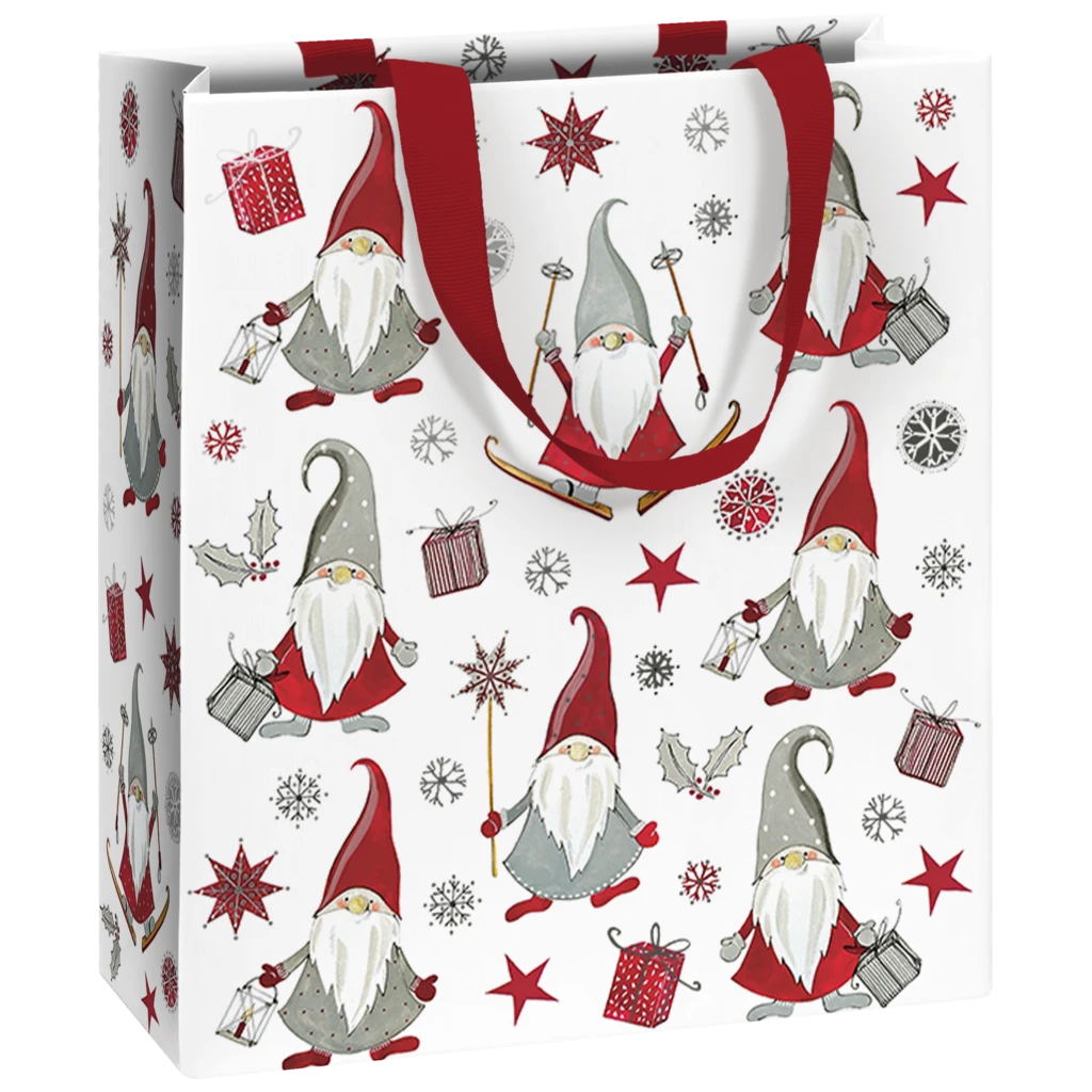 Geschenktasche „Nisse“ | 18×21×8 cm, 250 g/m², weiß