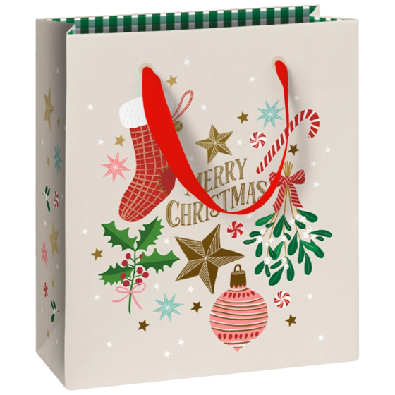 Geschenktasche „Charlize“ | 18×21×8 cm, 230 g/m², beige