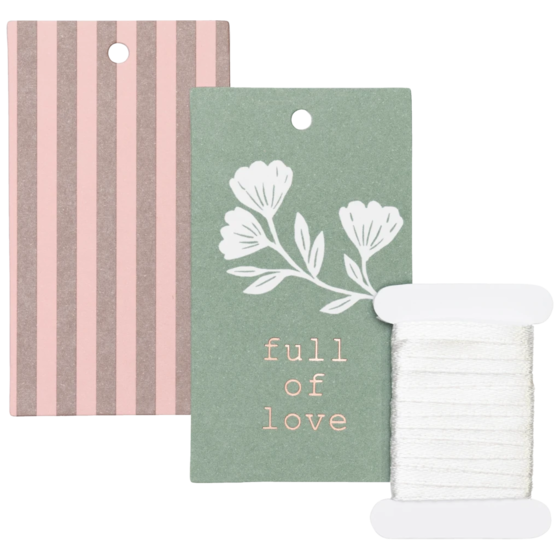 Geschenkanhänger-Set „Olena“ | rosa/salbei