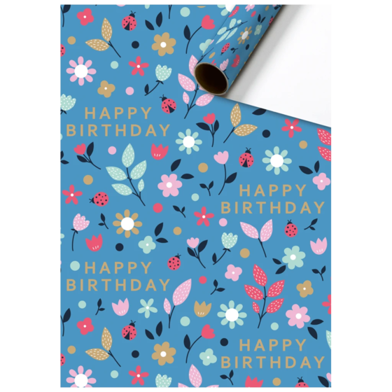 Geschenkpapier „Benice“ | 70 cm × 2 m, 80 g/m², blau