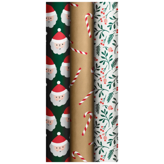 Geschenkpapier „Happy Hohoho“ | 70 cm × 10 m, sortiert