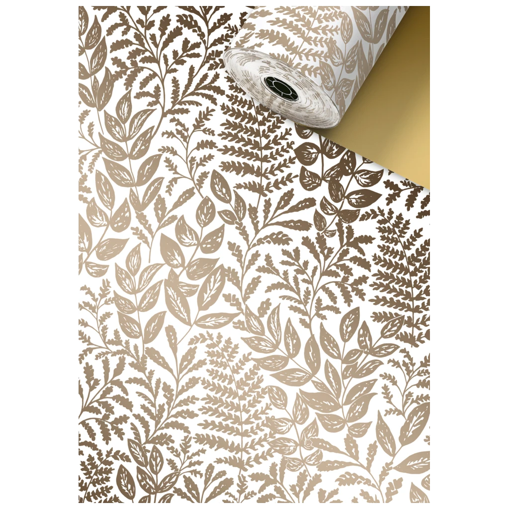 Geschenkpapier Sécaré-Rolle | 70 cm × 250 m, 70 g/m², weiß/gold