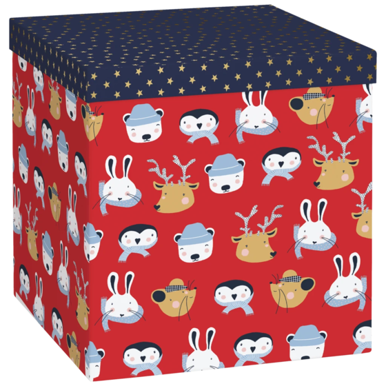 Geschenkbox „Malik“ | 23×24×23 cm, 120 g/m², rot