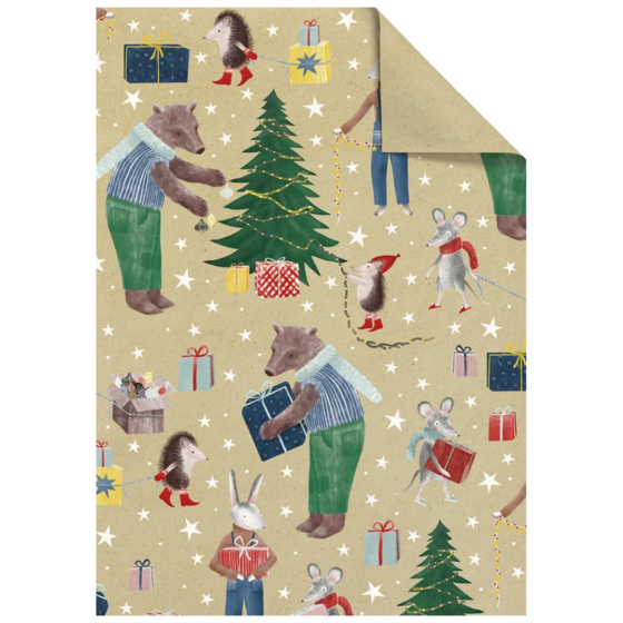 Geschenkpapier-Bogen „Melin“ | 50×70 cm, 80 g/m², hellbraun
