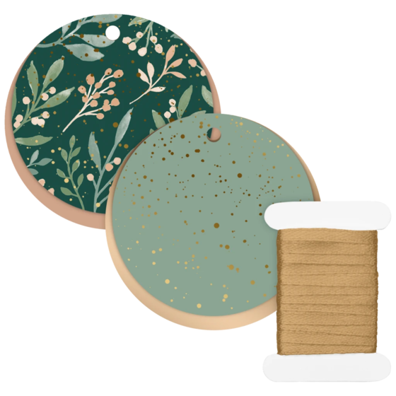 Geschenkanhänger-Set „Arona“ | dunkelgrün/salbei