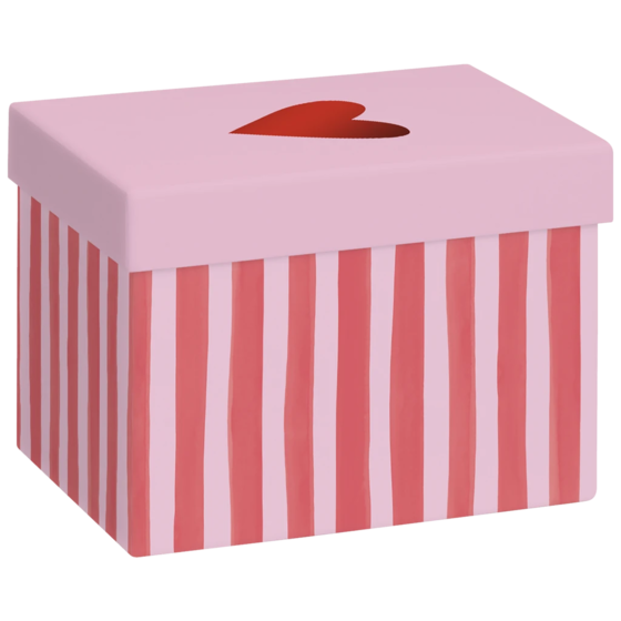 Geschenkbox „Amaia“ | 12×12×16,5 cm, 120 g/m², rosa/rot