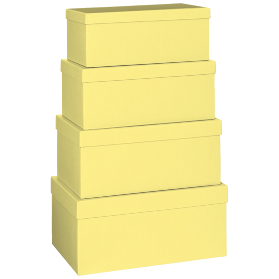 Geschenkboxen-Set One Colour | gelb, 4 Größen