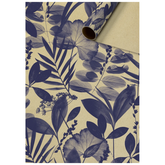 Geschenkpapier „Sona“ | 70 cm × 2 m, 80 g/m², dunkelblau/braun