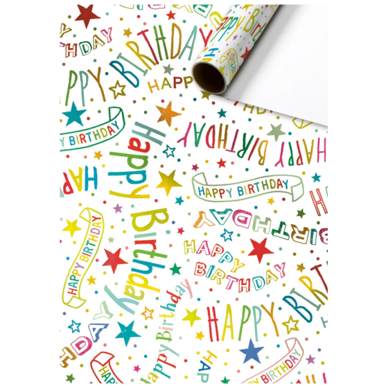 Geschenkpapier „Alexandra“ | 70 cm × 1,5 m, 76 g/m², weiß/mehrfarbig