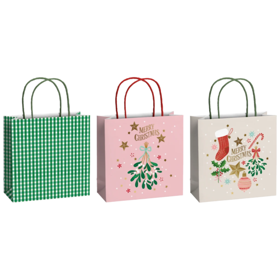 Geschenktaschen-Set „Charlize“ | 20×20×8 cm, 200 g/m², 3 Stück