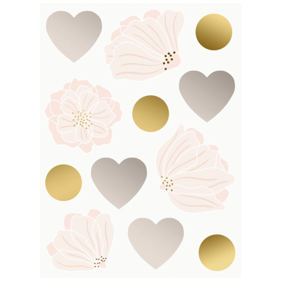 Sticker Sheet “Hether” | 110×150 mm, light rose/gold, 4 sheet(s)
