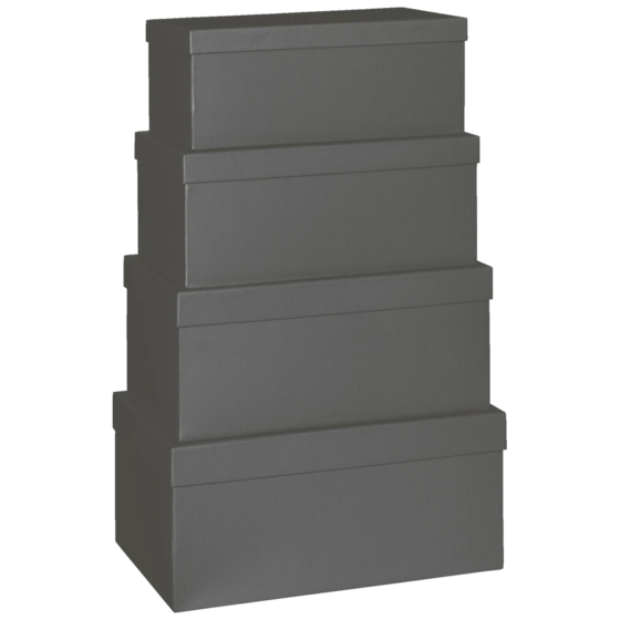 Geschenkboxen-Set One Colour | schwarz, 4 Größen