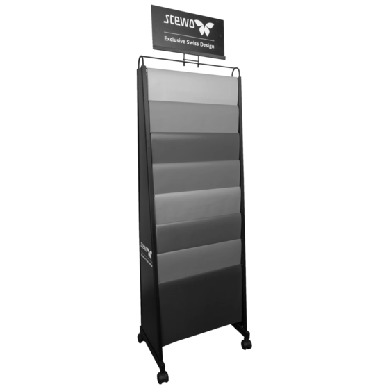 Bodendisplay | 550×1780×360 mm, RAL 9005, schwarz