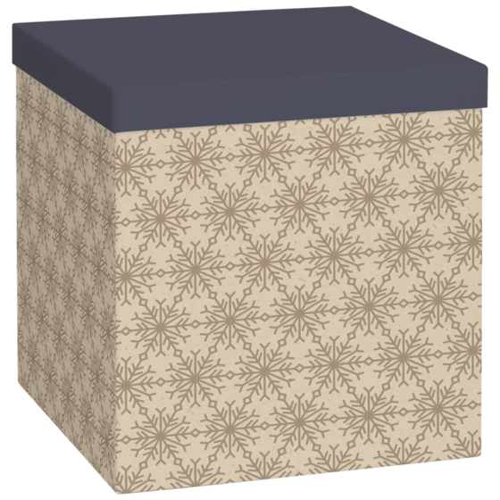 Geschenkbox „Isobel“ | 23×24×23 cm, 160 g/m², dunkelblau/hellbraun