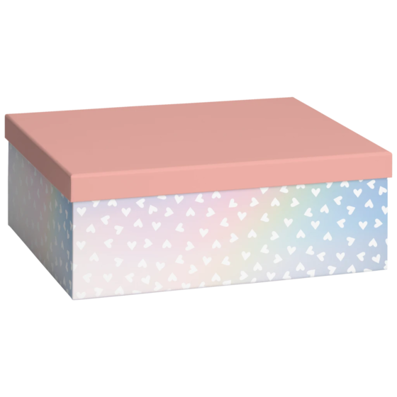 Geschenkbox „Kayla“ | 24×12×33 cm, apricot/regenbogen