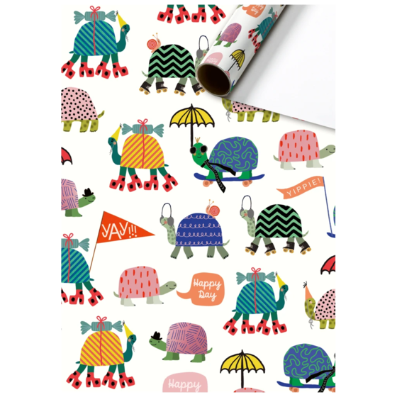 Geschenkpapier „Tartino“ | 70 cm × 2 m, 80 g/m², weiß/mehrfarbig