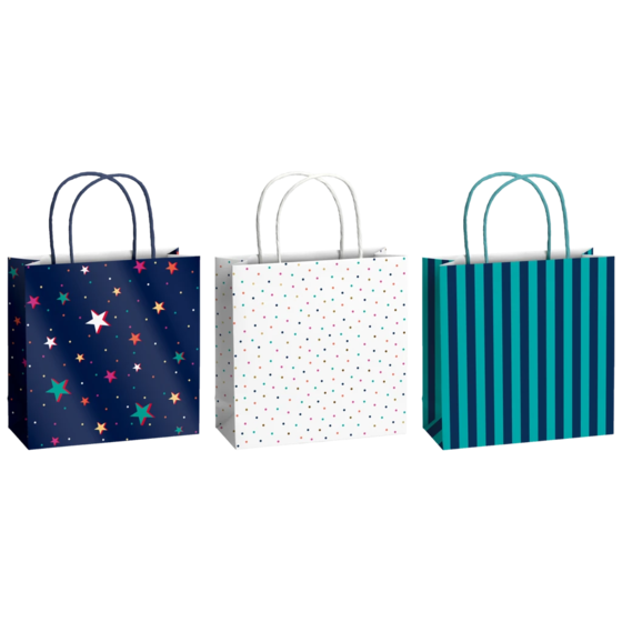 Gift Bag Set “Starlett” | 20×20×8 cm, 200 gsm, variegated, 3 piece(s)