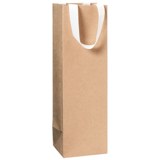 Flaschentasche One Colour | 11×36×10,5 cm, 250 g/m², hellbraun