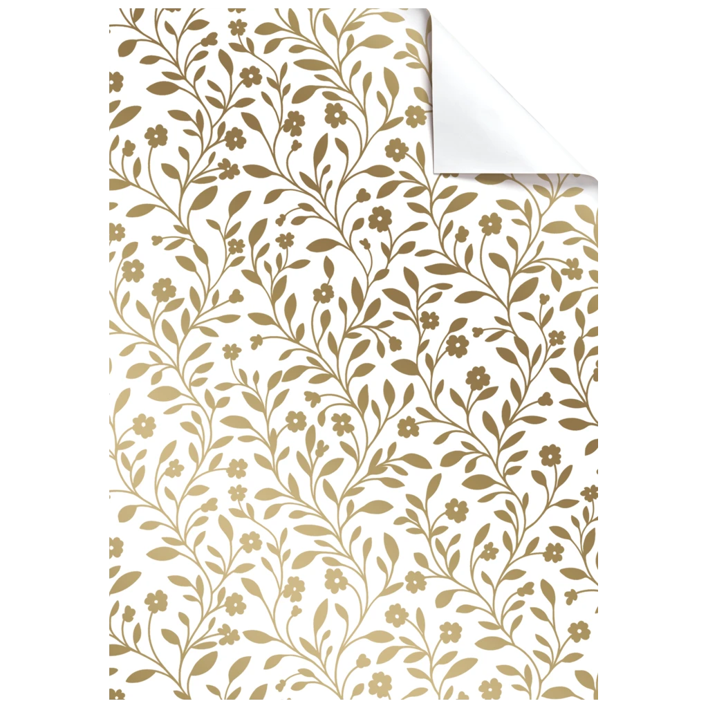 Gift Wrapping Paper Sheet “Nola” | 50×70 cm, 80 gsm, gold metallic