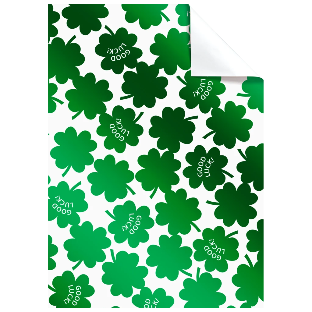 Papier cadeau « Bex » | 50×70 cm, 76 g/m², blanc/vert