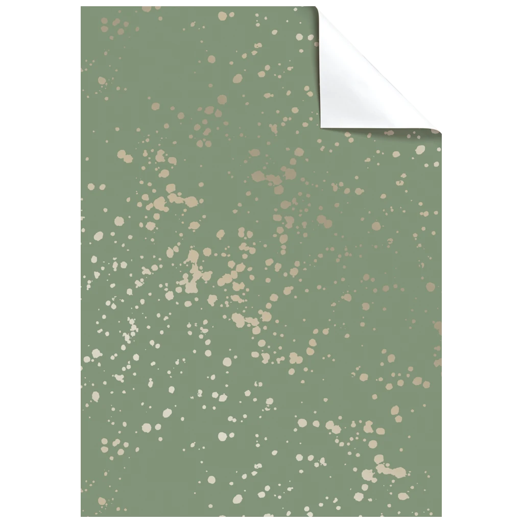 Gift Wrapping Paper Sheet “Sprenkel” | 100×70 cm, 76 gsm, green