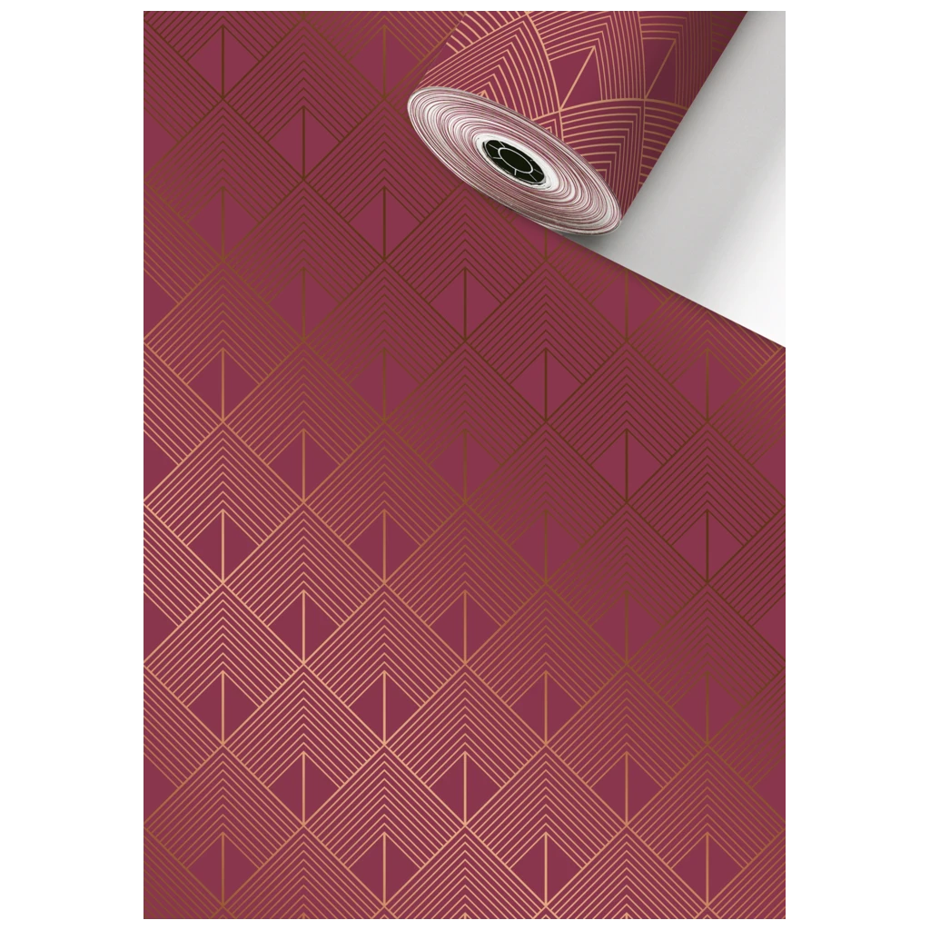 Geschenkpapier Sécaré-Rolle „Oreste“ | 50 cm × 100 m, 80 g/m², bordeaux
