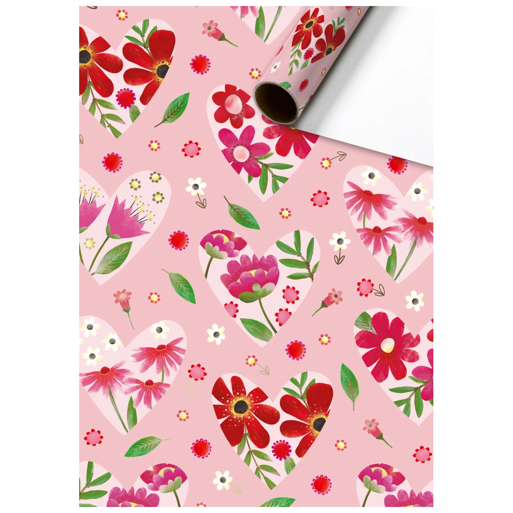 Gift Wrapping Paper “Adina” | 70 cm × 2 m, 80 gsm, pink