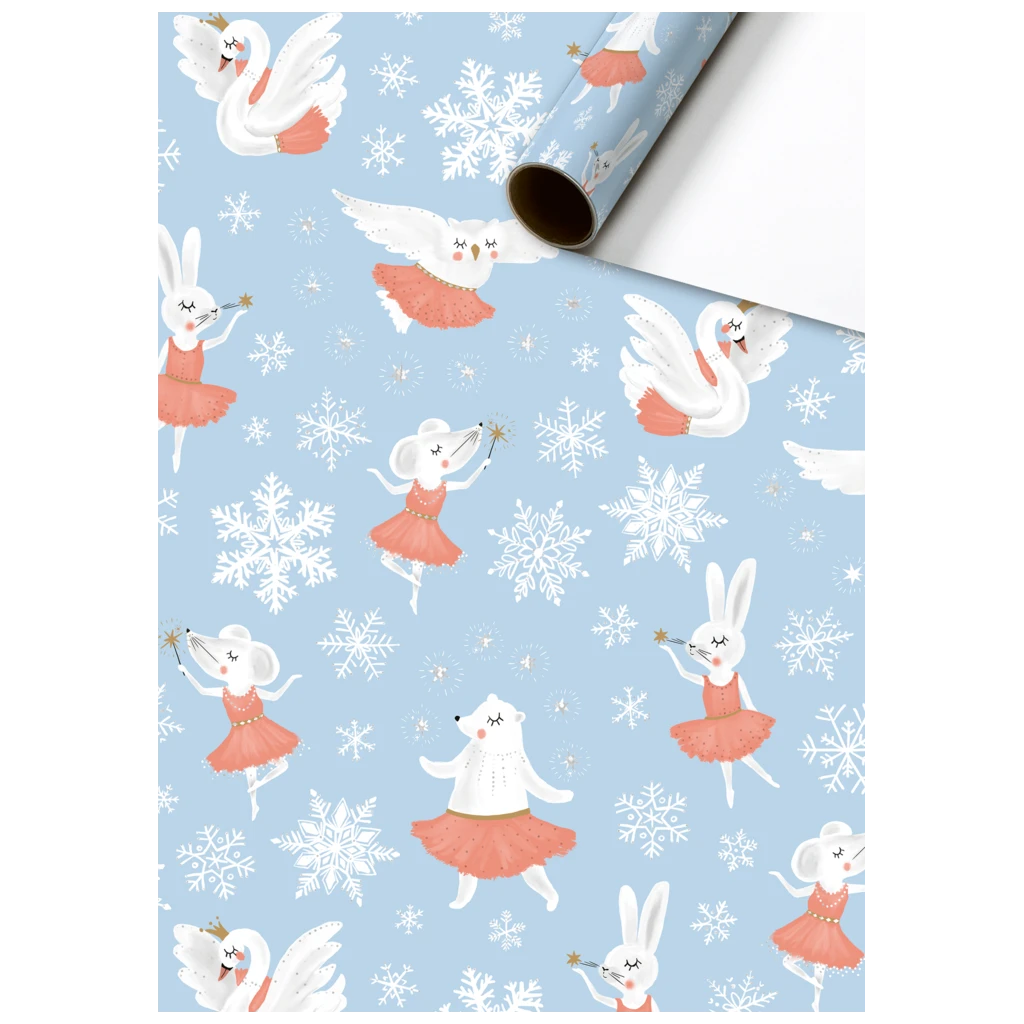 Papier cadeau « Rosella » | 70 cm × 1,5 m, 76 g/m², bleu clair