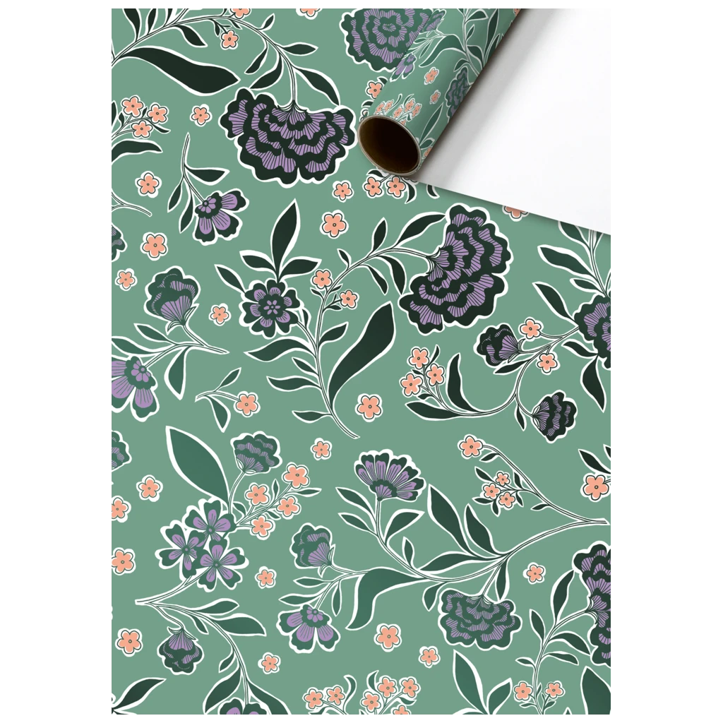 Gift Wrapping Paper “Mamoka” | 70 cm × 1,5 m, 76 gsm, jade